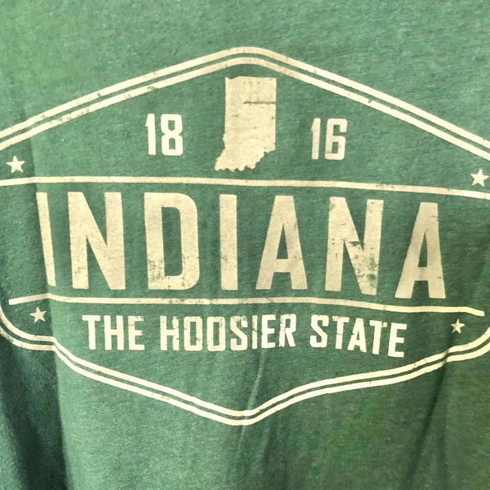 State of Mine Green Long Sleeve Indiana Graphic T-Shirt Sz. XXL